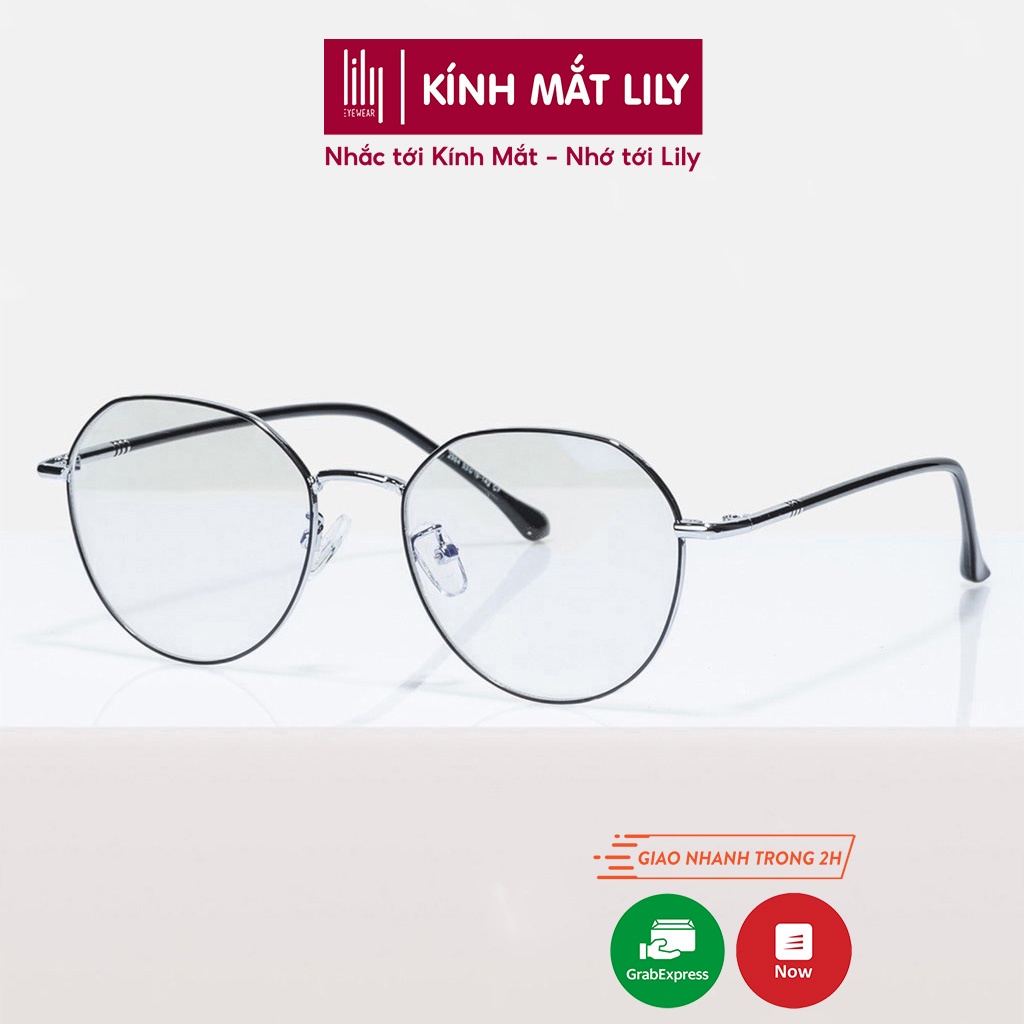 Gọng kính kim loại nam nữ Lilyeyewear mắt đa giác thời trang, nhiều màu sắc lựa chọn 2984