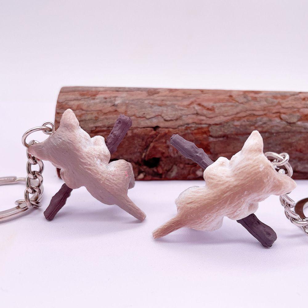 Móc Khóa Hình Chú Mèo 3D Dễ Thương Giá Đỡ