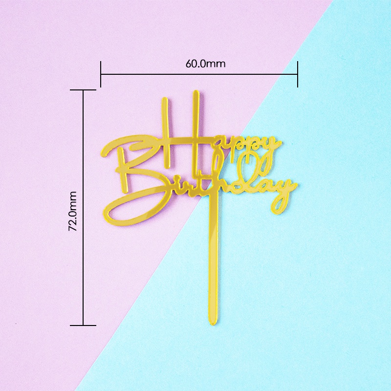 Set 10 que cắm trang trí bánh sinh nhật bằng acrylic mini