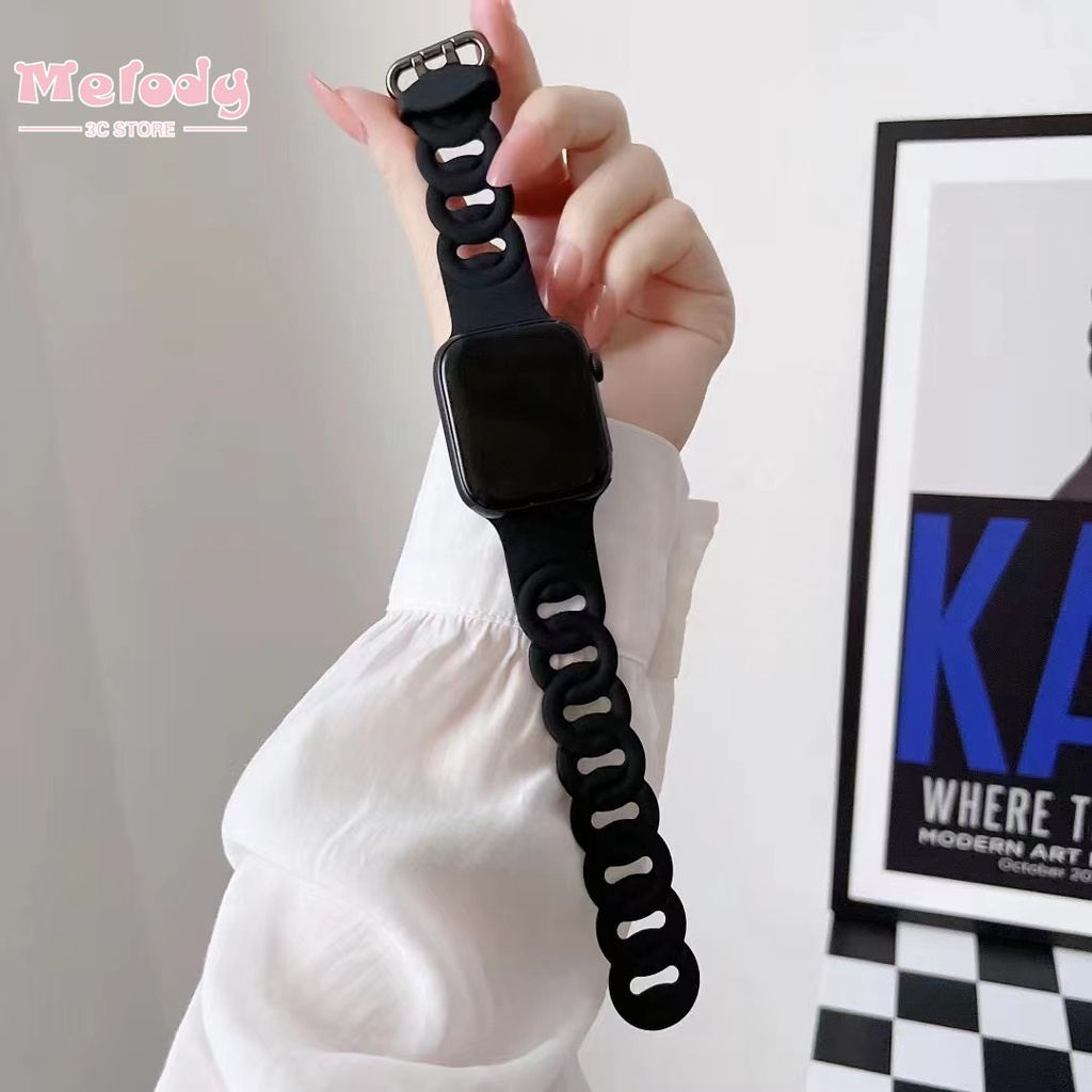 Dây Đeo Silicone Mềm Cho Đồng Hồ Thông Minh Apple Watch Series 7/6/SE/5/4 iwatch 45/44/42/41/40/38mm