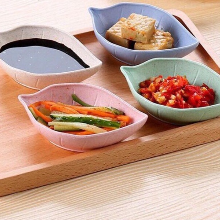 (CAO CẤP) Đĩa đựng gia vị đồ ăn vặt hình chiếc lá ngôi sao bằng chất nhựa lúa mạch an toàn #diagiavi