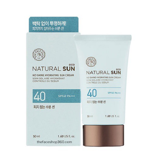 Kem chống nắng Natural Sun Eco No Shine Hydrating Sun Cream SPF50+ PA+++ 50ml