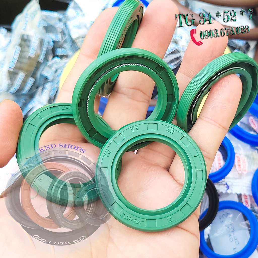 Phớt láp to chặn dầu (nhớt, bụi) hiệu Janite TG 34*52*7, Phớt chặn dầu trục pully dẫn động trên ô tô | KND Shops