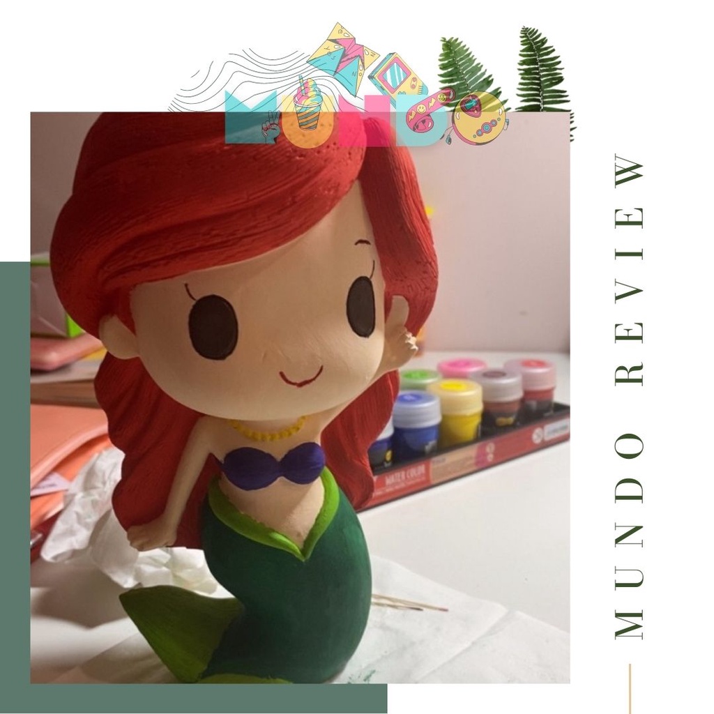 Tượng tô màu (có màu cọ) cao cấp size XXL TIÊN CÁ, tượng thạch cao MUNDO