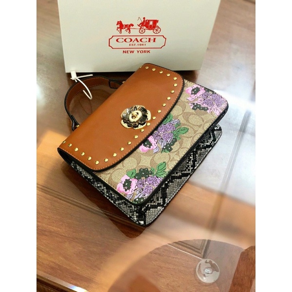 Túi Xách Coach Hoa Da Bò Siêu Hot, Freeship