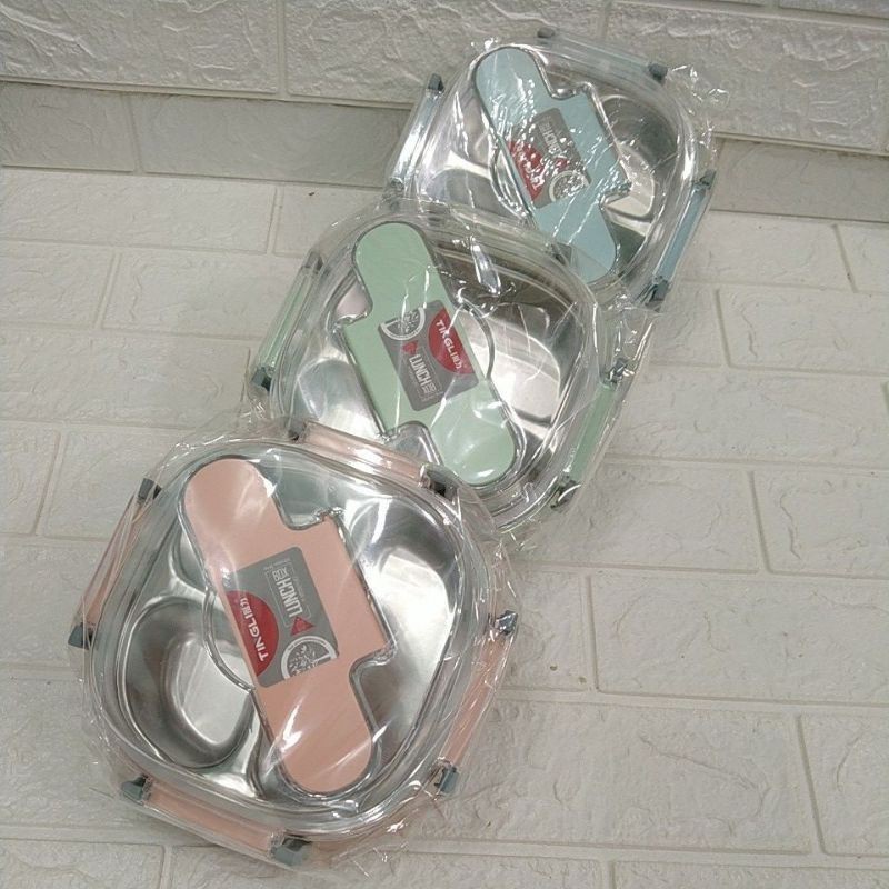 Hộp cơm inox 3 ngăn vuông