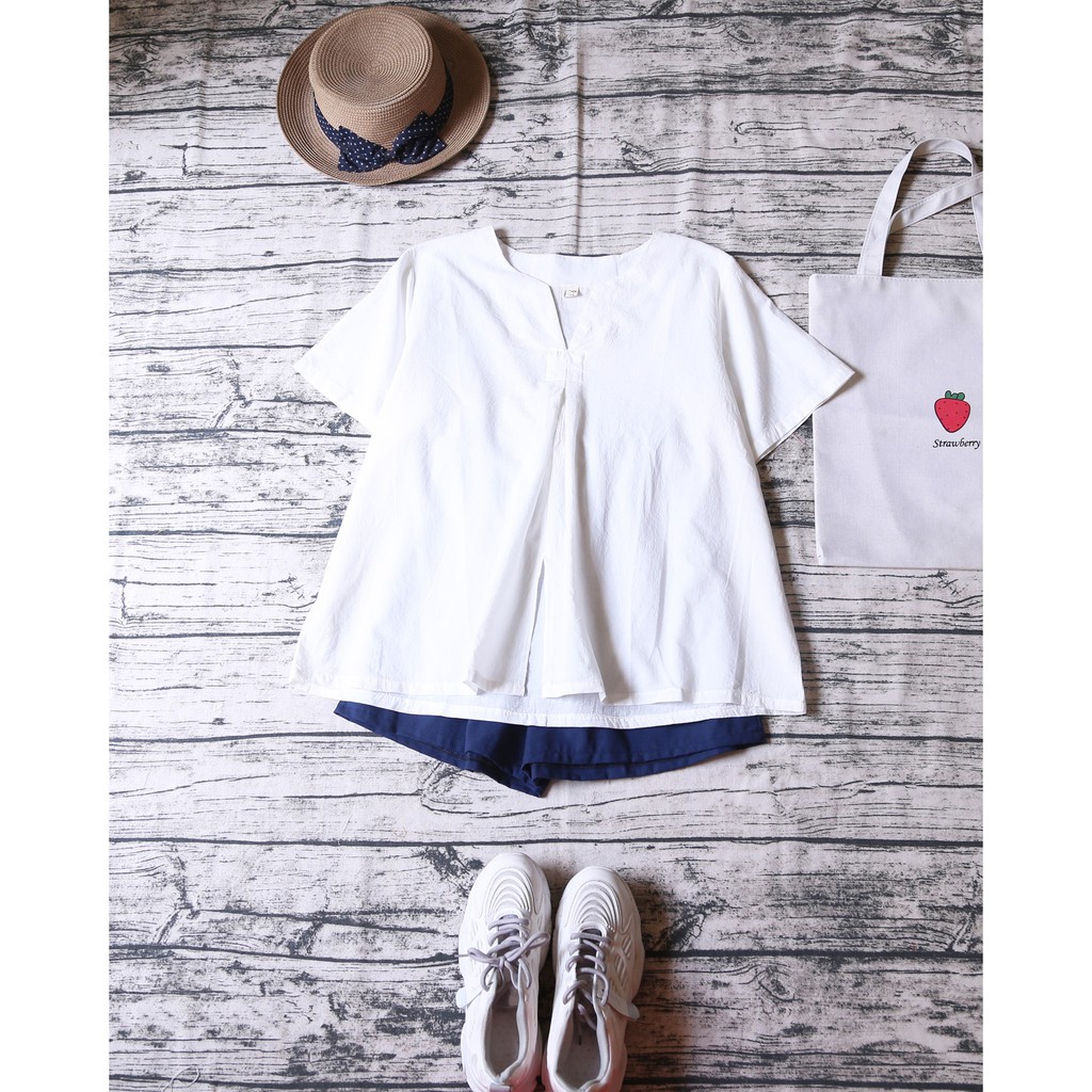 ÁO MORI TRƠN BABYDOLL XẺ VẠT
