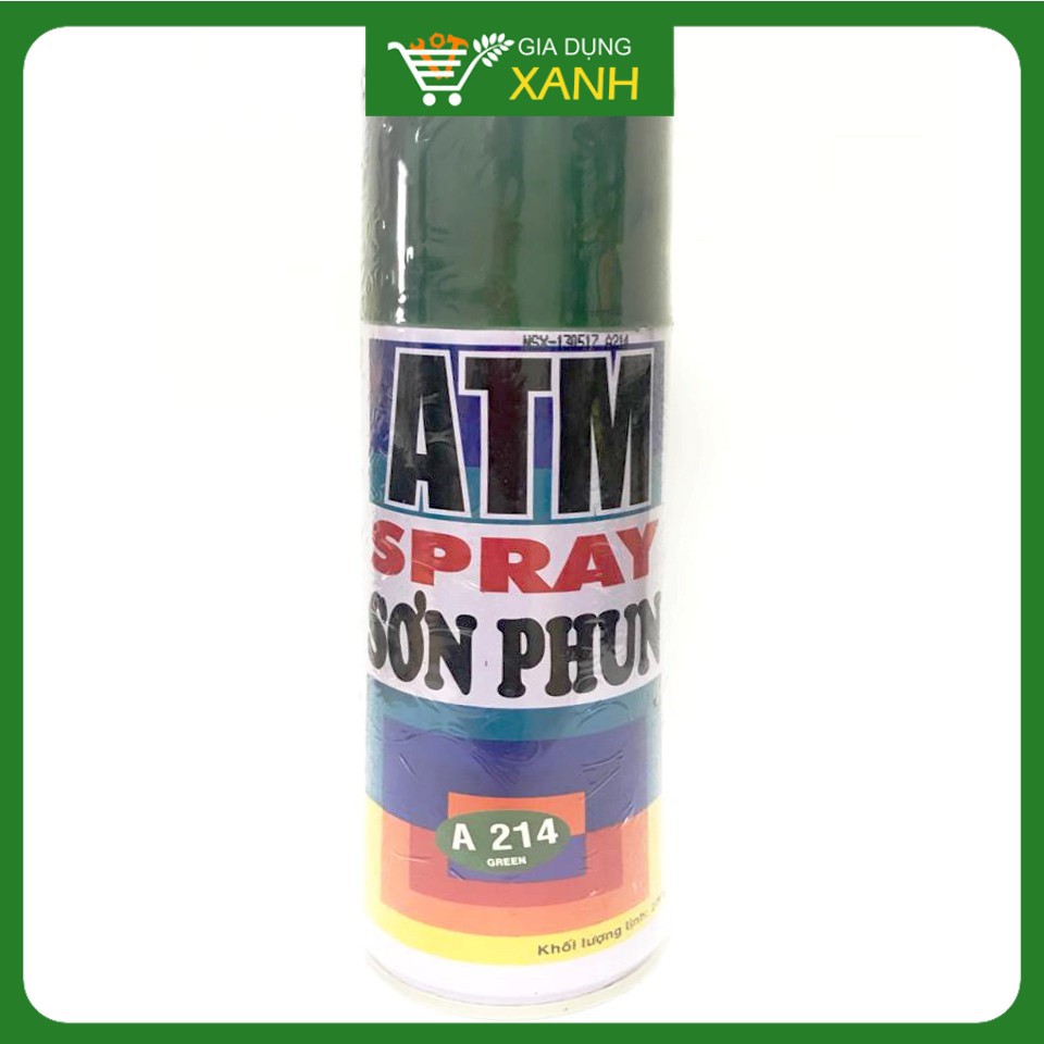 Sơn phun, xịt ATM màu xanh lá A214, 400ml