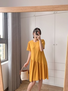 V14 - Váy suông cotton đuôi cá lệch