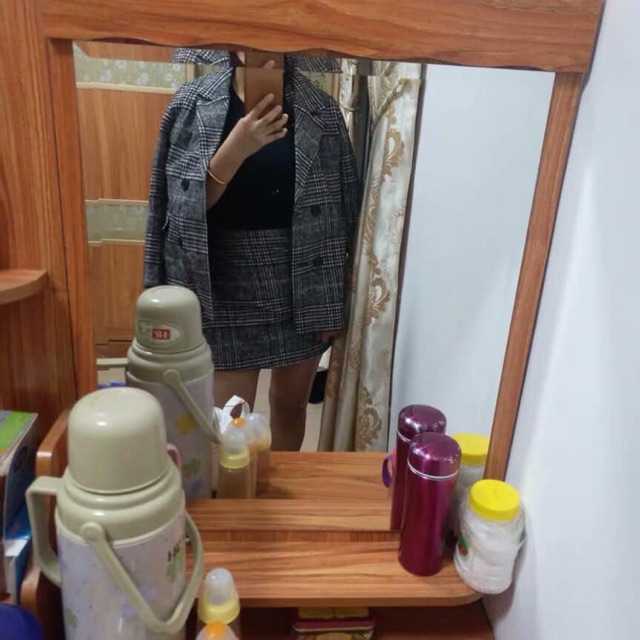 Set áo chân váy dạ sẵn sz 2XL