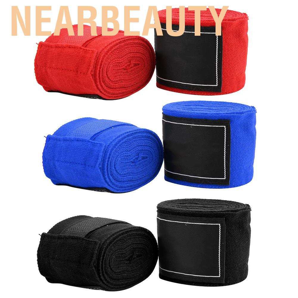 Set 2 Băng Quấn Cổ Tay Bằng Vải Cotton Dùng Để Chơi Boxing / Taekwondo