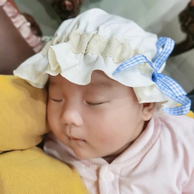 Mũ cho bé gái 0-1 tuổi mũ beanie trùm đầu 100% COTTON HỮU CƠ TỰ NHIÊN ORGANIC cực kỳ xinh xắn