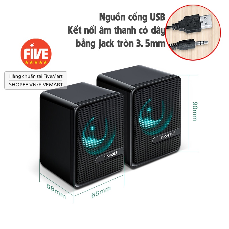 Loa vi tính có dây âm thanh 4D sống động thiết kế đẹp có LED ấn tượng