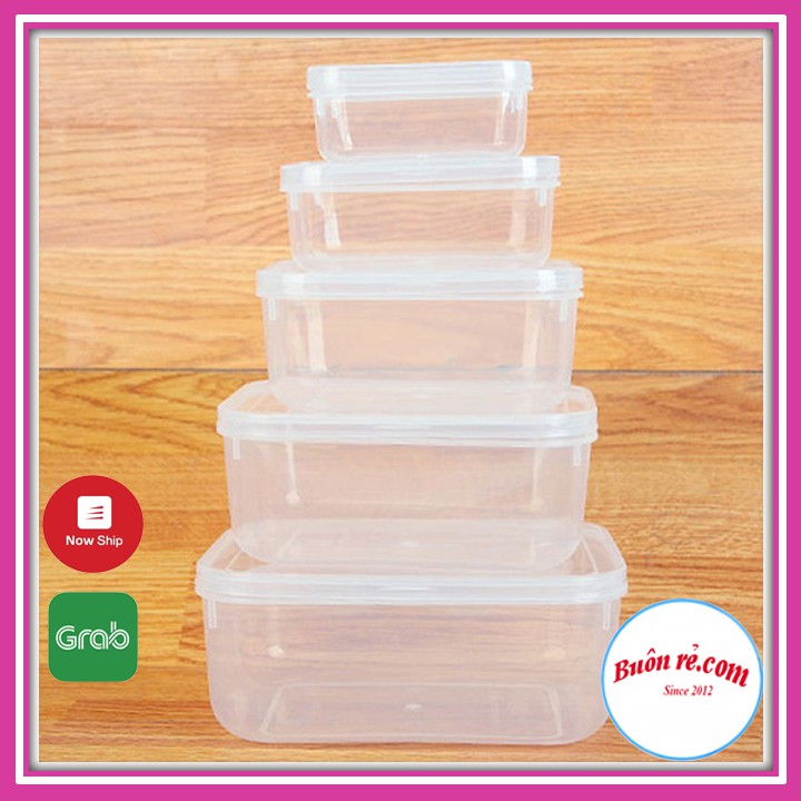 Bộ 5 hộp Lạnh Bầu đựng đồ đông - hộp nhựa đựng thức ăn Song Long lạnh bầu cao cấp  br00312