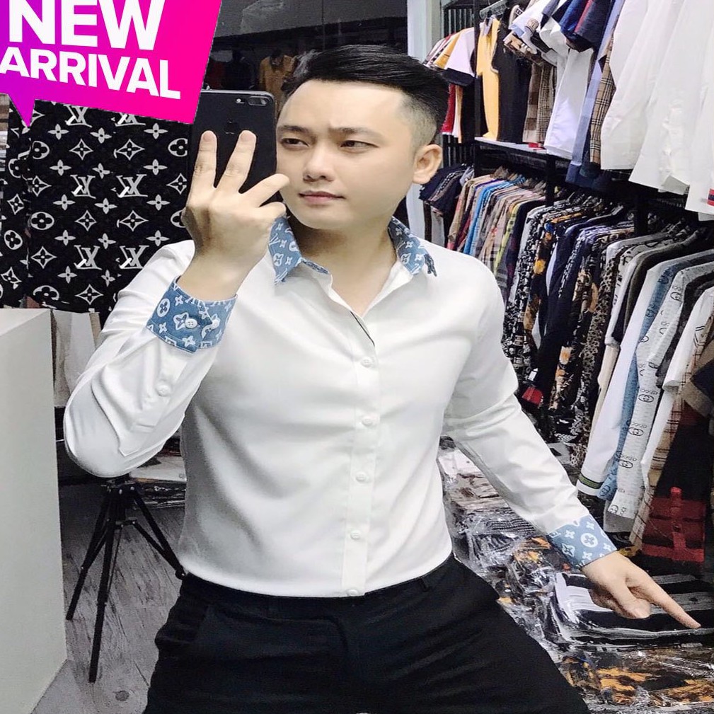 ÁO SƠ MI NAM PHỐI HỌA TIẾT THÊU PHONG CÁCH THỜI TRANG THỜI THƯỢNG | BigBuy360 - bigbuy360.vn