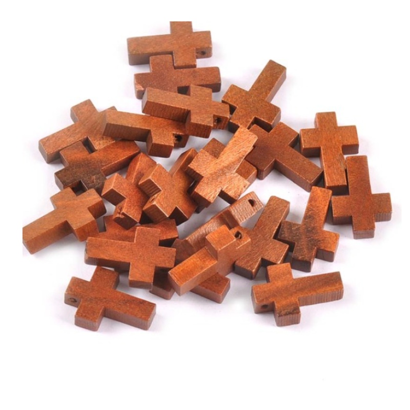 Set 50 Mặt Gỗ Hình Thánh Giá Treo Trang Sức