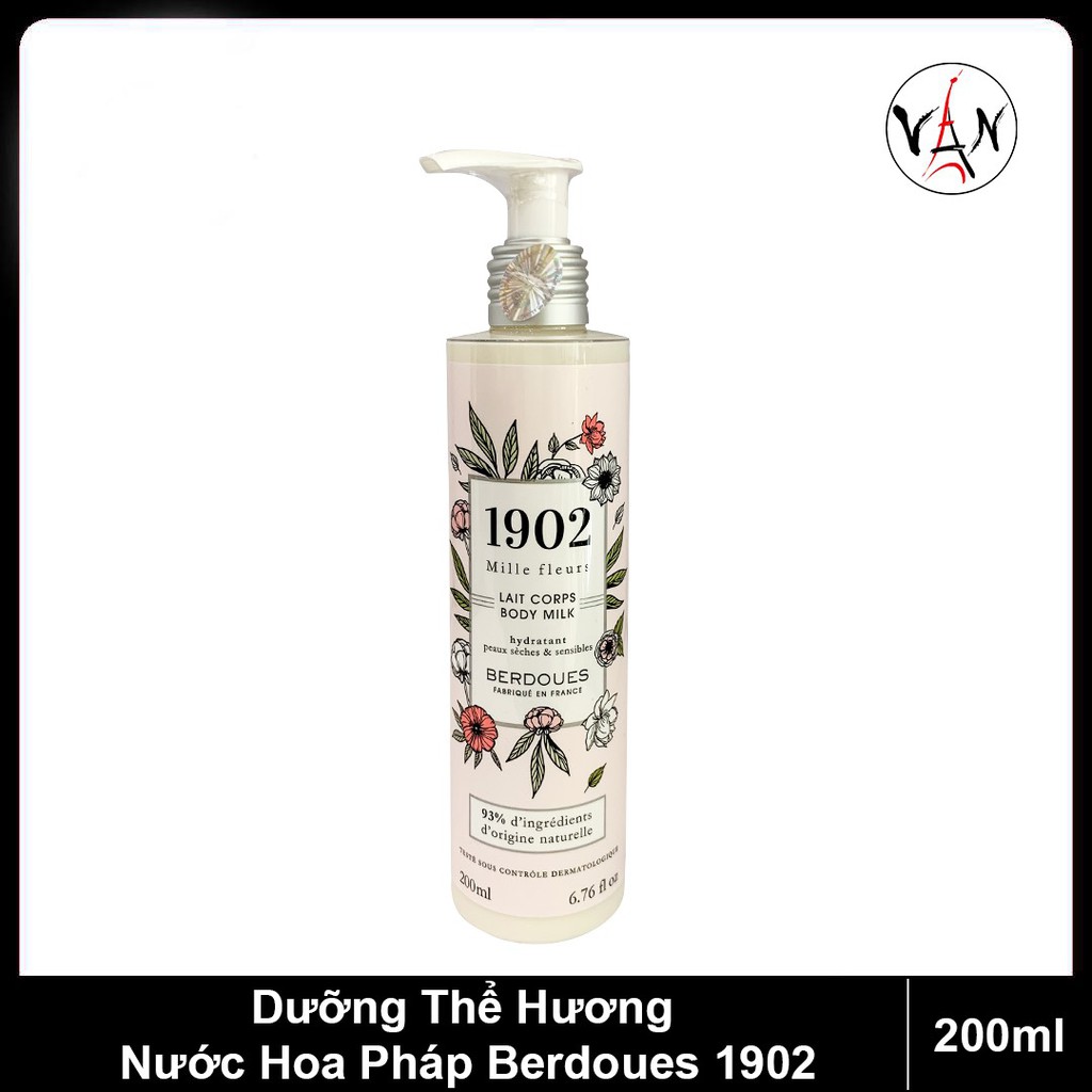 [TEM CHÍNH HÃNG] Sữa Dưỡng Thể Hương Nước Hoa Pháp Berdoues 1902 Mille Fleurs Body Milk 200ml