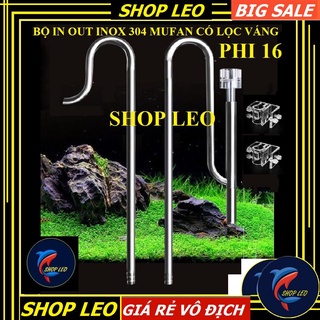 In out mufan phi 16 có lọc váng - in/out mufan inox phi 16 kèm lọc váng - phụ kiện thủy sinh