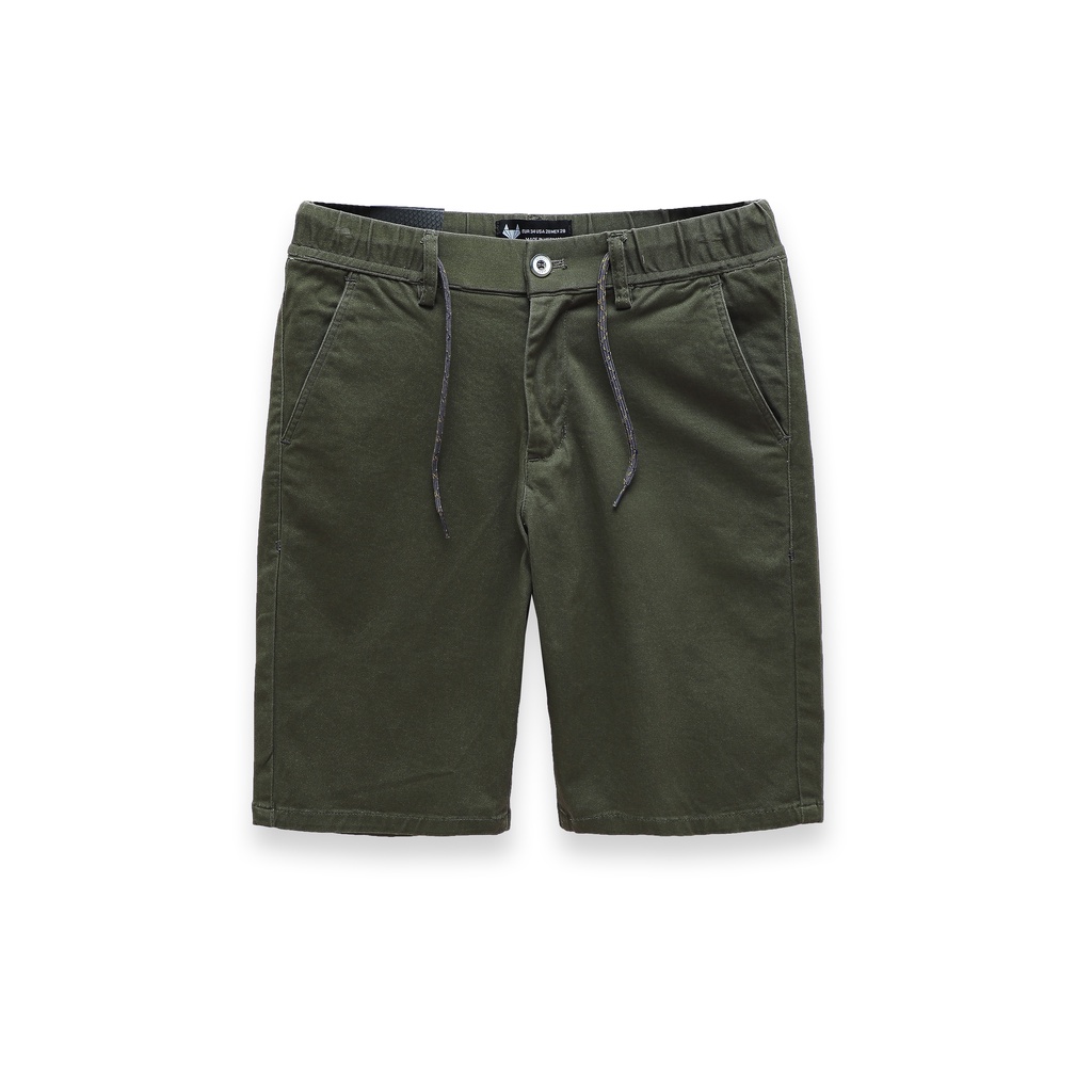 Quần short kaki nam HEBOZ 6 màu basic chất mềm thoải mái lưng thun có dây rút form slim fit - 00001019
