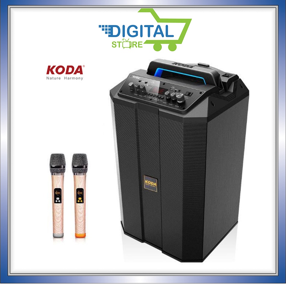 Loa kéo di động KODA KD-1201. Loa bluetooth kèm 2 míc không dây hát karaoke, nghe nhạc