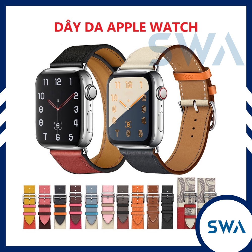 Dây da cao cấp hermes đồng hồ Apple Watch series 1/2/3/4/5/6/7/SE
