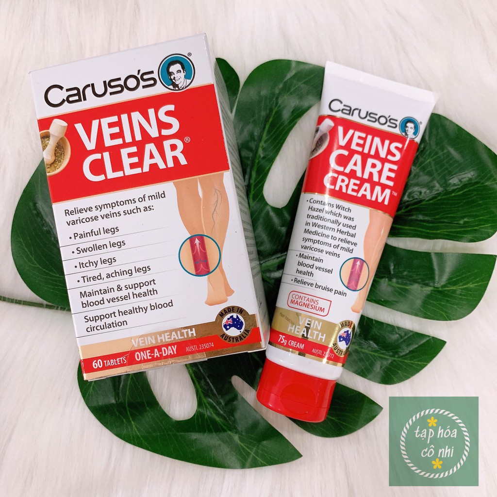 Kem Bôi Giãn Tĩnh Mạch Caruso's Veins Care Cream Úc 75g