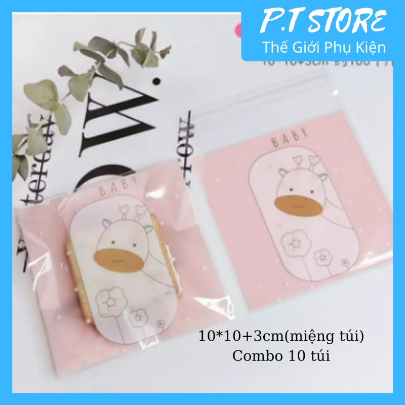 Combo 10 Túi Kiếng Dán Miệng Hình Dễ Thương Size 10*10cm