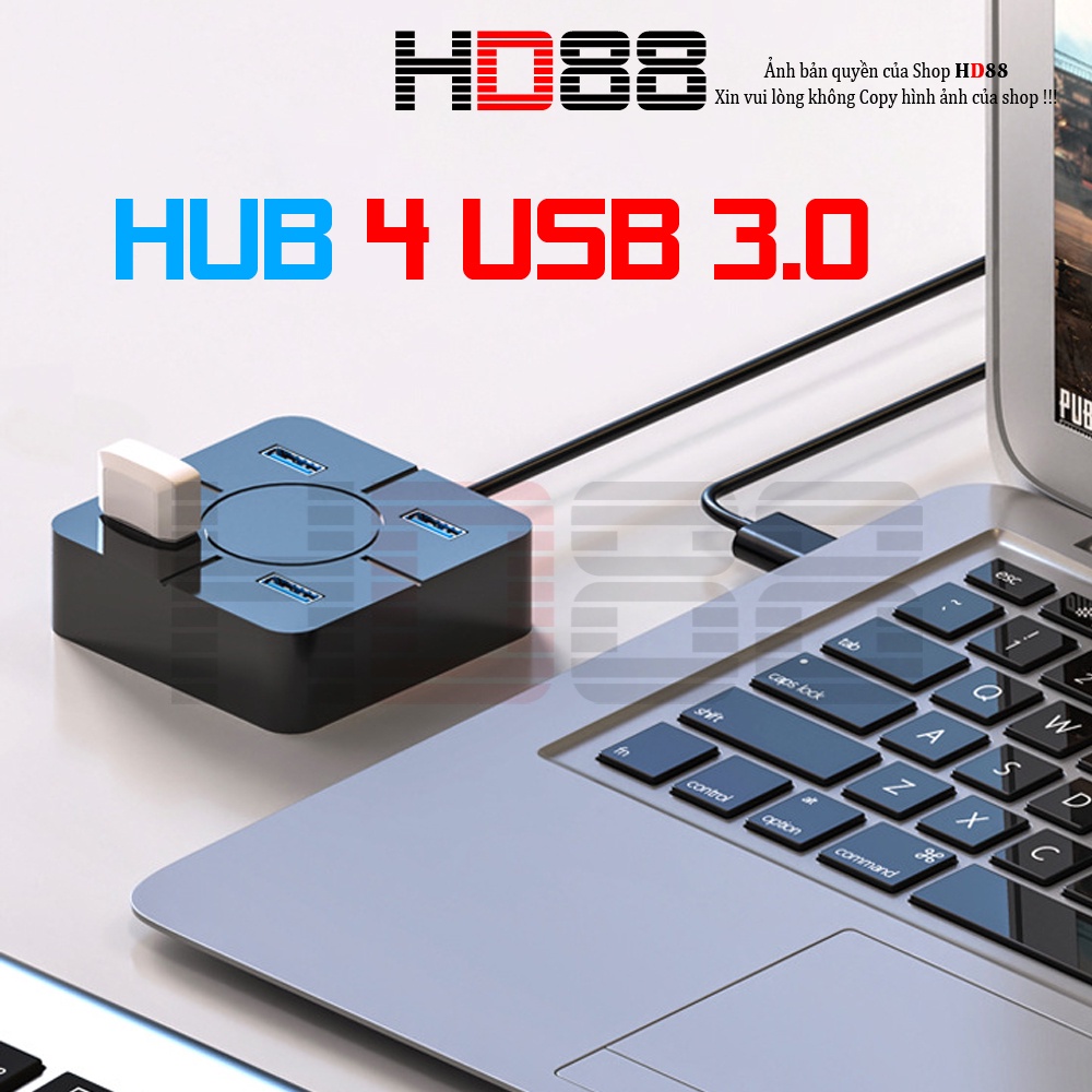 Hub usb 4 cổng 1.1, 2.0, 3.0 đa năng tốc độ cao, kết hợp cổng cái type C USB - HD88 - A41