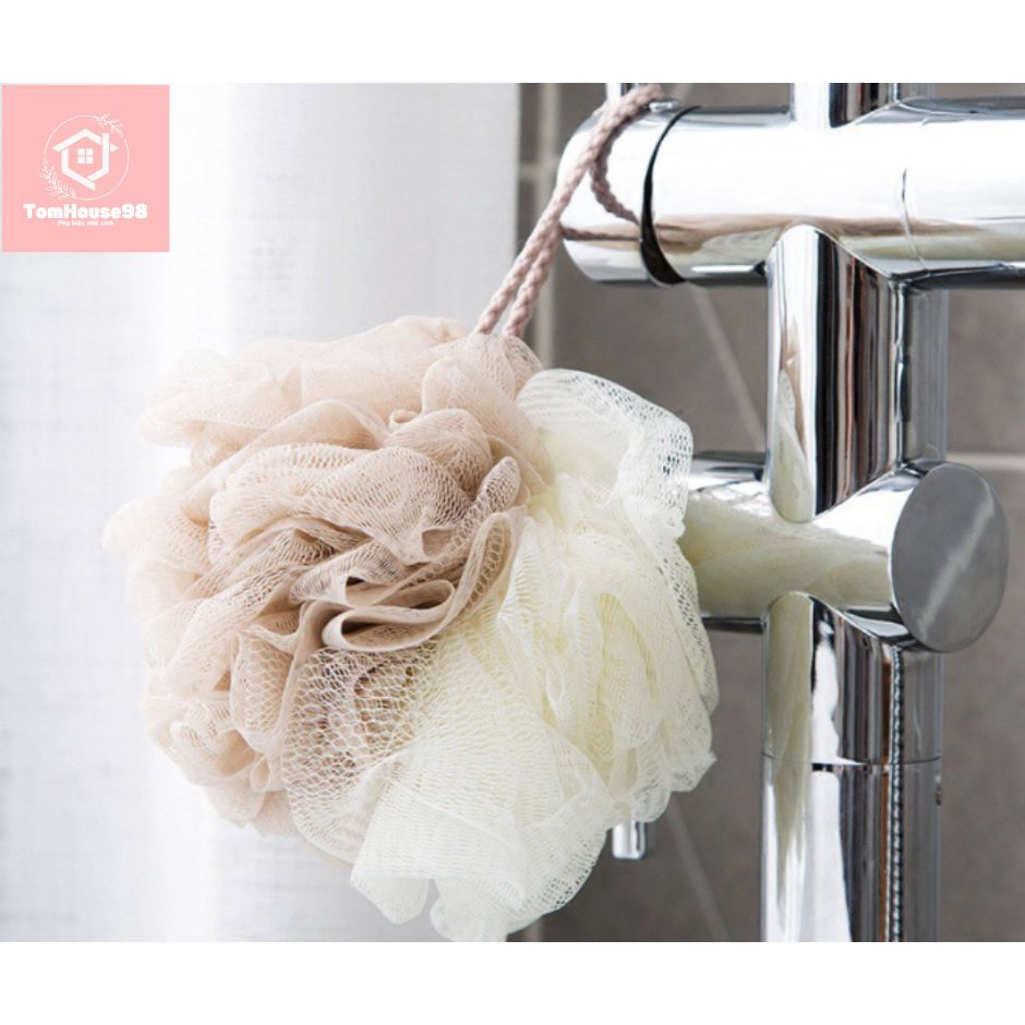 Bông Tắm Tròn Tạo Bọt, Sợi Vải Lưới Siêu Mềm Mại, Cao Cấp, An Toàn Cho Da