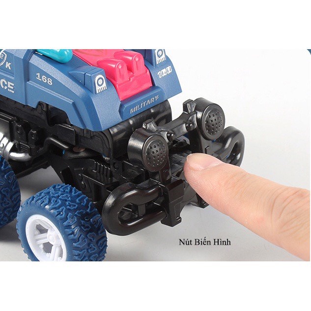 Đồ chơi cho bé ô tô địa hình, xe tăng chạy bánh đà biến hình robot xoay 360 độ