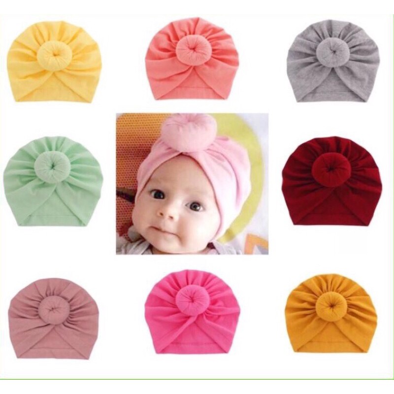 Mũ turban tròn phong cách Ấn Độ duyên dáng, cotton mềm mại cho bé yêu 🥰