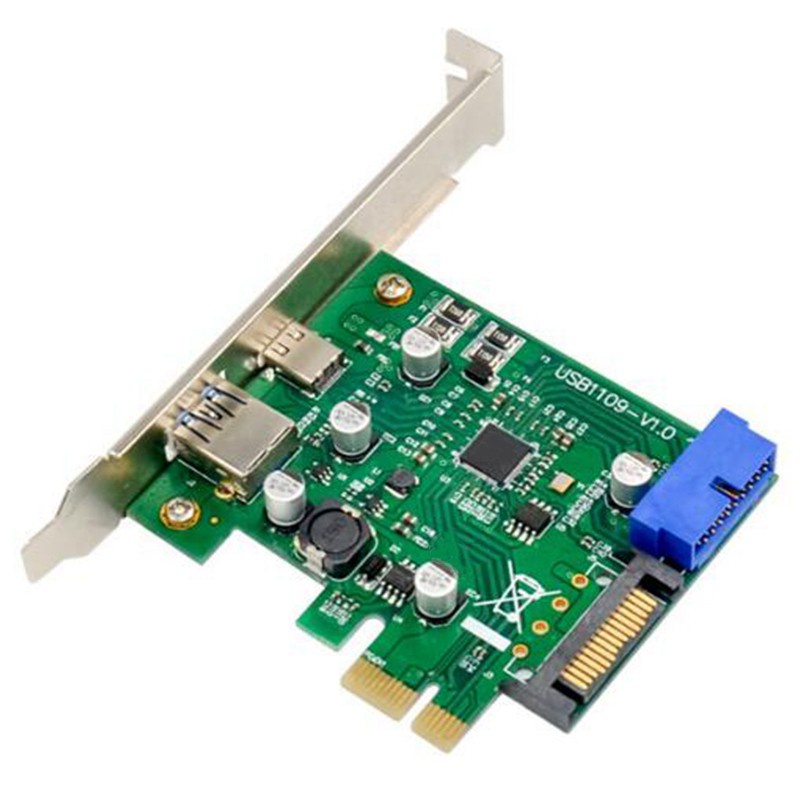 PCI-E Dual Port USB 3.1 Expansion Card Type-C+Type NEC720201 Chipset