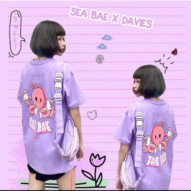 Áo Thun Form Rộng SEA BAE Tím