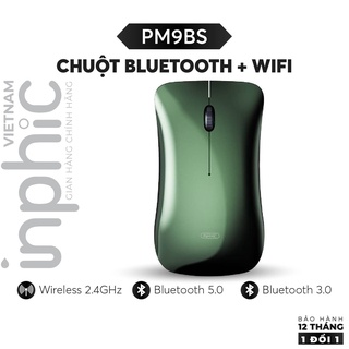 Chuột Bluetooth + Wifi Phong Cách laptop táo INPHIC PM9BS Có Thể Sạc Lại(Ba chế độ BT5.0/3.0 + 2.4Ghz)