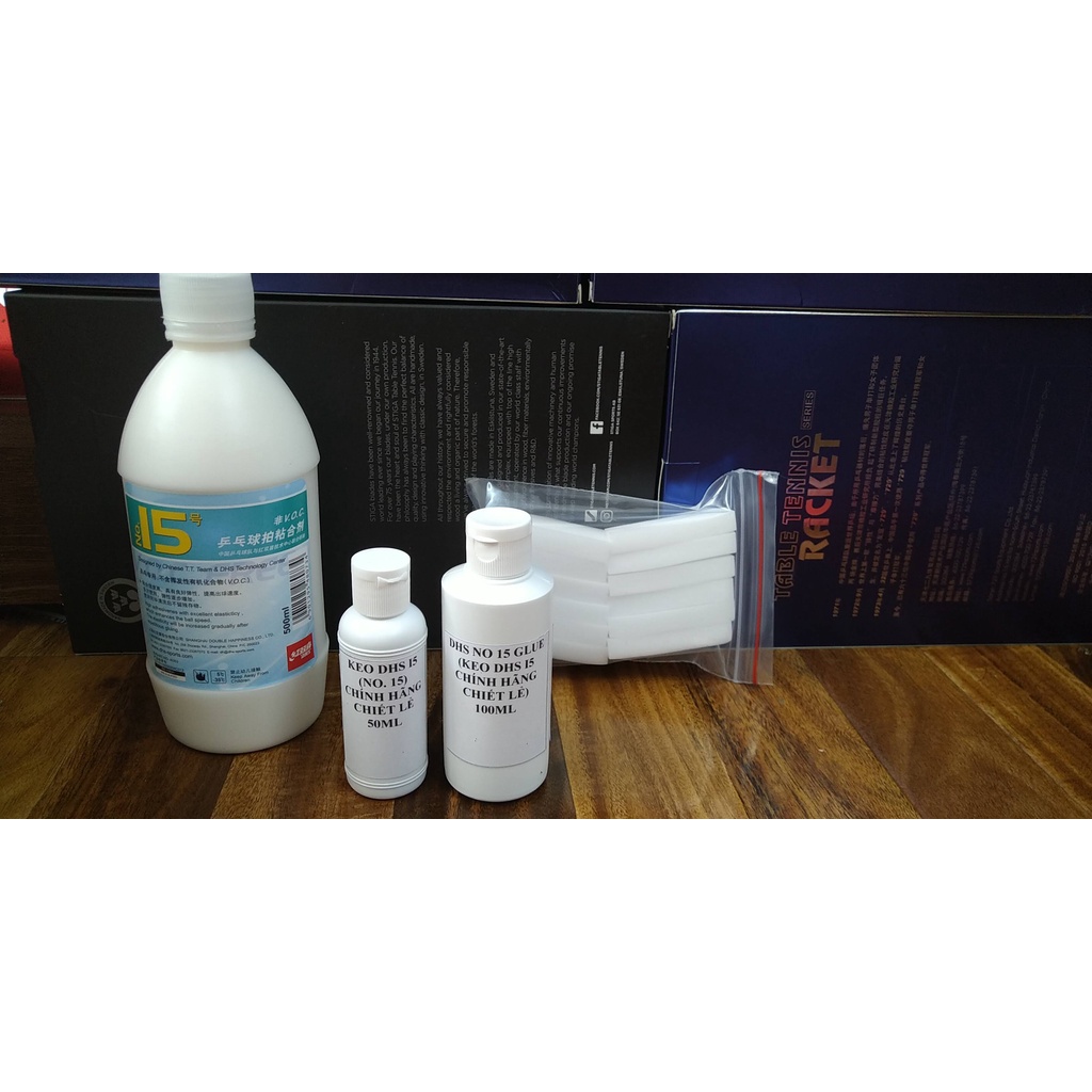 Keo sữa dán mặt vợt bóng bàn DHS I5 50ml, 98ml, 500ml, chiết chai 50ml, 100ml