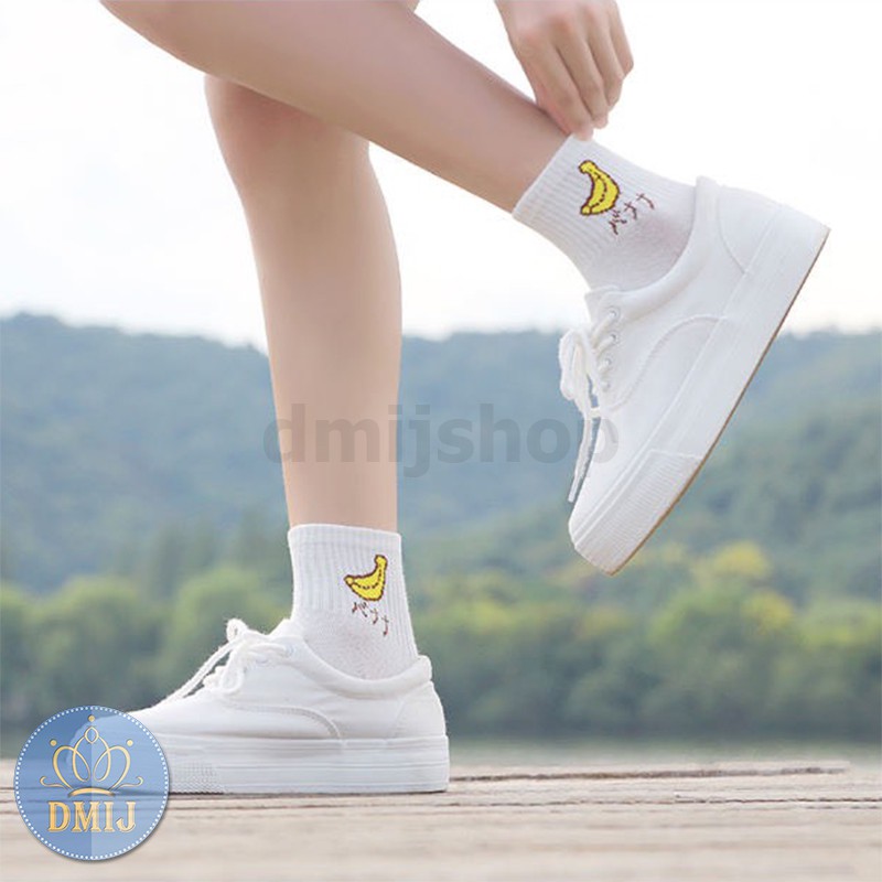Tất nam nữ cổ cao họa tiết hoa quả nhiều mẫu đáng yêu
