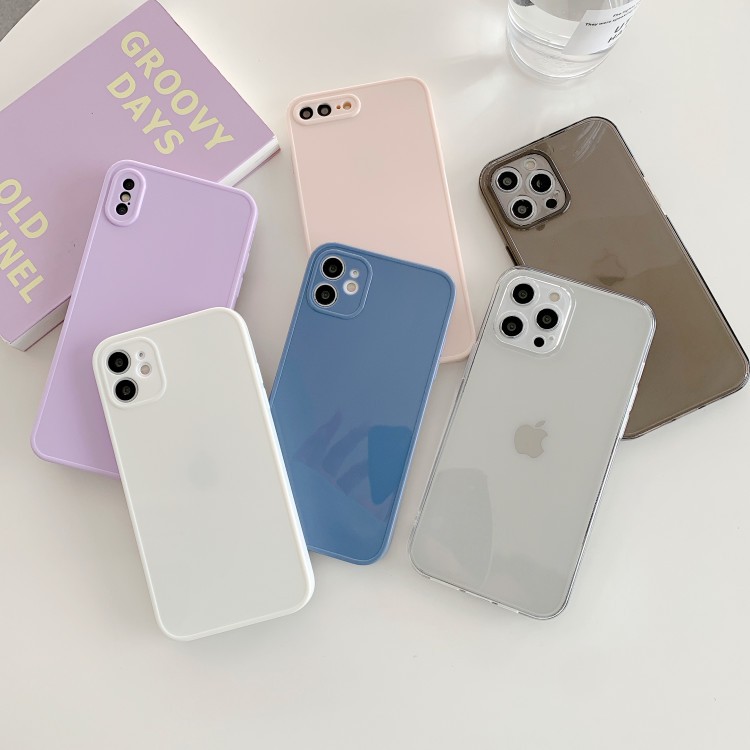 Oppo A52 A93 A32 A5 2020 A55 A15 A35 Realme V13 Ốp Lưng Điện Thoại vật liệu khung ảnh Xanh hồng trắng tím đen