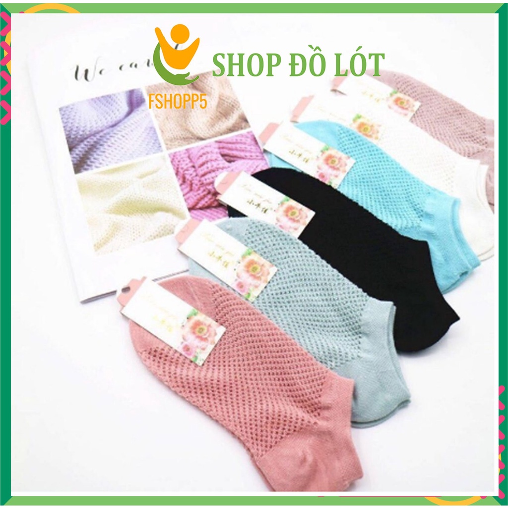Tất lưới cổ ngắn FSHOPP5 vớ lưới nữ cổ ngắn thông hơi phong cách Hàn Quốc (Mầu ngẫu nhiên)