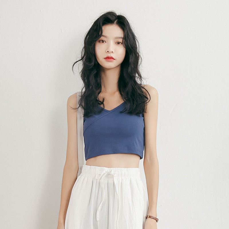 Áo thun croptop nữ cổ V khoét sâu quyến rũ (EAL)