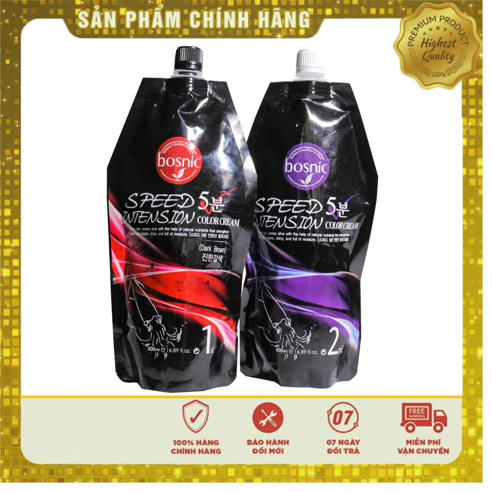 Kem Nhuộm Phủ Bạc 5 Phút BOSNIC 500ML