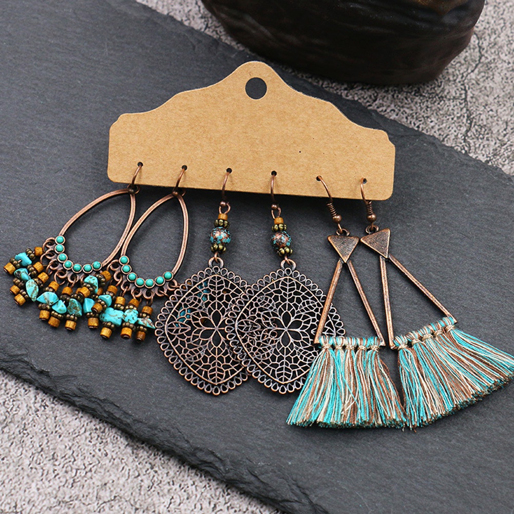 Set 3 Đôi Khuyên Tai Vintage Cho Nữ