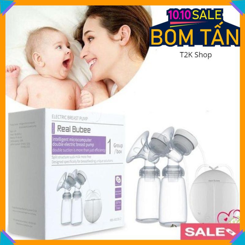 Máy hút sữa điện đôi Real Bubee - siêu nhanh - an toàn tuyệt đối