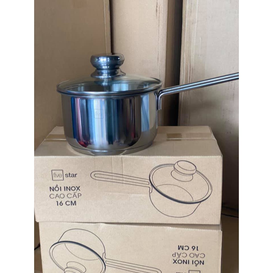 Nồi Quánh nấu bột Inox 3 đáy Fivestar cho bé (size 16cm)