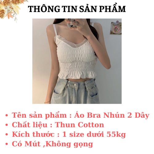 Áo Bra 2 Dây Nhún - Bra Dáng Dài Xòe - Áo Ngực Không Gọng Dây Điều Chỉnh AMY BRA  B884