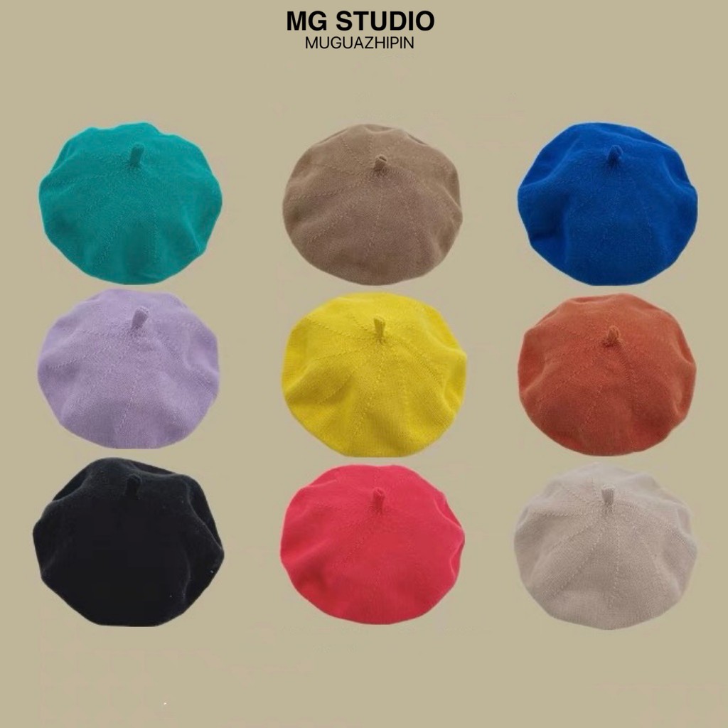 Mũ Beret Vải Cotton MG STUDIO Dành Cho Mùa Hè Có 9 Màu Lựa Chọn