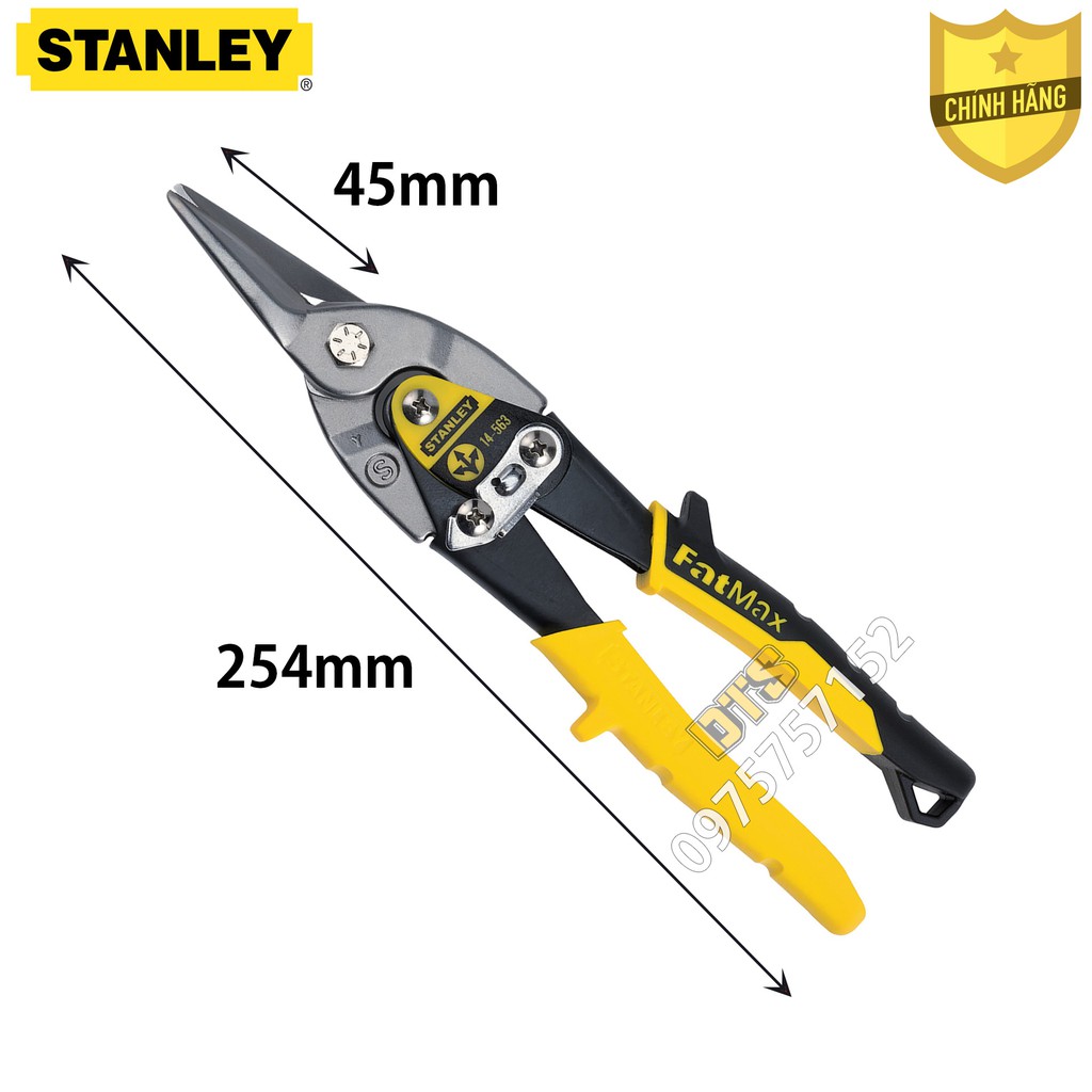 Kéo cắt tôn Inox trợ lực Mỹ FatMax STANLEY 10 inch/ 254mm, kéo cắt xương thạch cao cộng lực, cắt tấm thép cao cấp