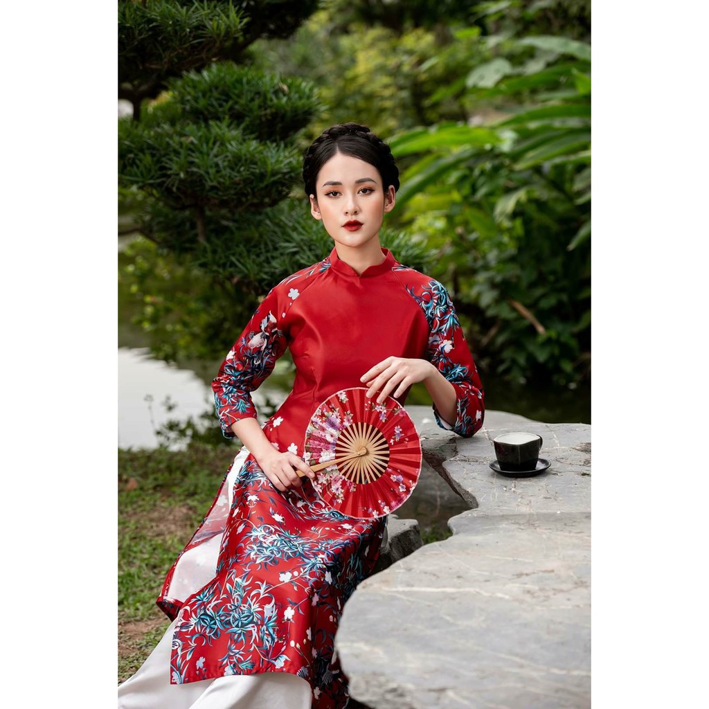 Áo dài nữ 🎀FREESHIP🎀Áo dài cách tân lụa lì in hoa sang chảnh [ao dai nu dep] | BigBuy360 - bigbuy360.vn