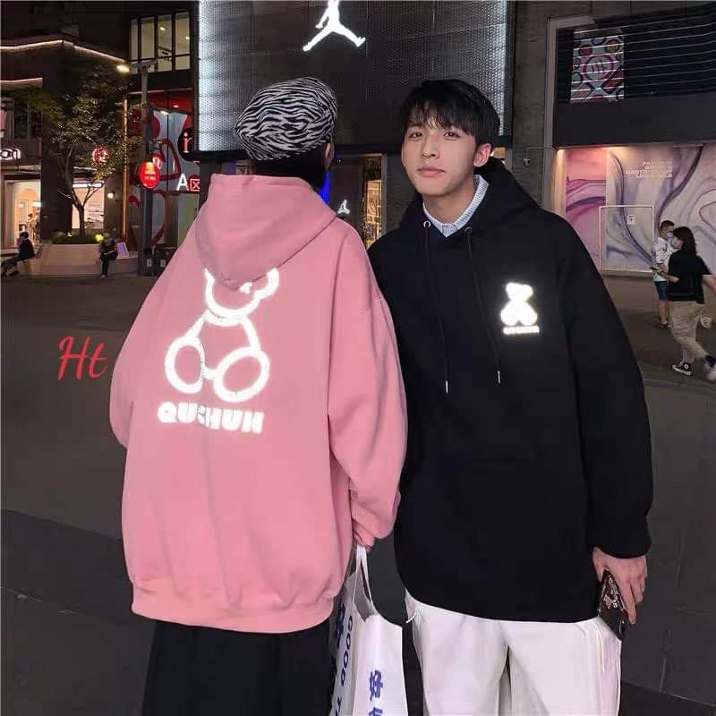 [ Mã 12FASHIONSALE1 giảm 10K đơn 50K ] Áo hoodie gấu chun phản quang HT12 | BigBuy360 - bigbuy360.vn