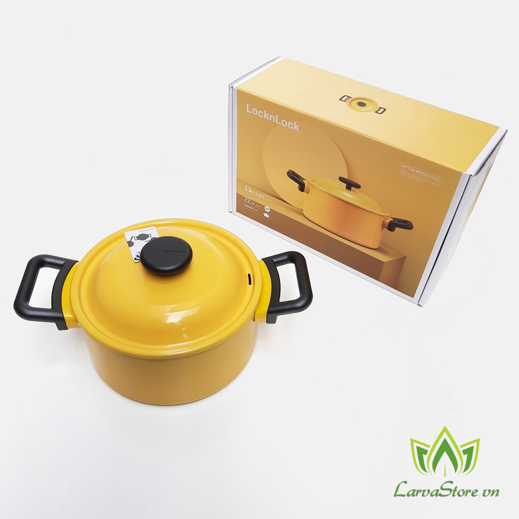 Nồi Decor LocknLock Lòng Phủ Ceramic Chống Dính LDE1222IH 22cm (Đáy từ)