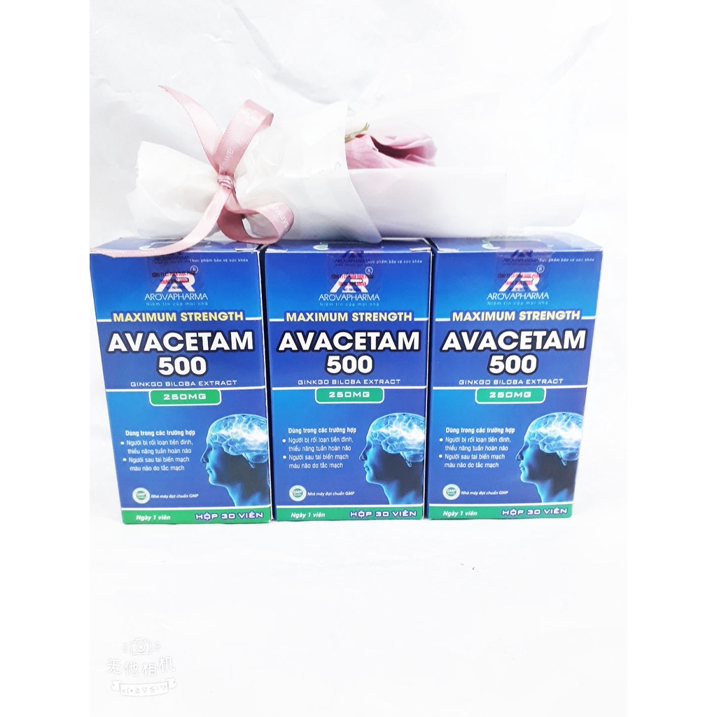 Viên bổ não Maximum Strength AVACETAM 500, hỗ trợ hoạt huyết, giảm đau đầu, chóng mặt, tê bì chân tay, đau mỏi vai gáy